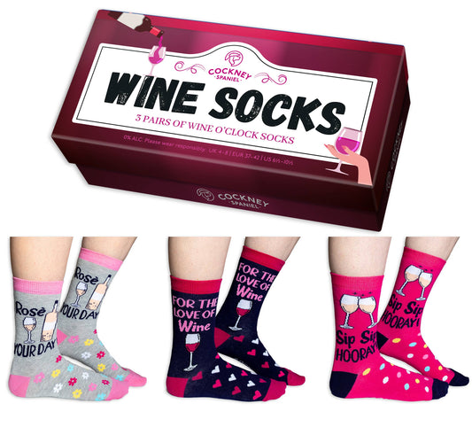WINE SOCKS – 3 Par Matchende Sokker | Cockney Spaniel