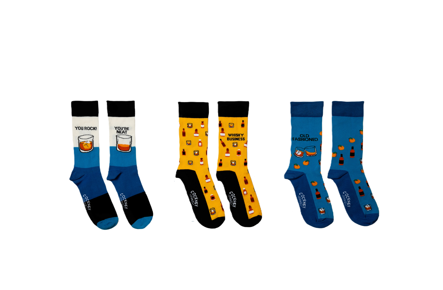 WHISKY SOCKS – 3 Par Matchende Sokker | Cockney Spaniel