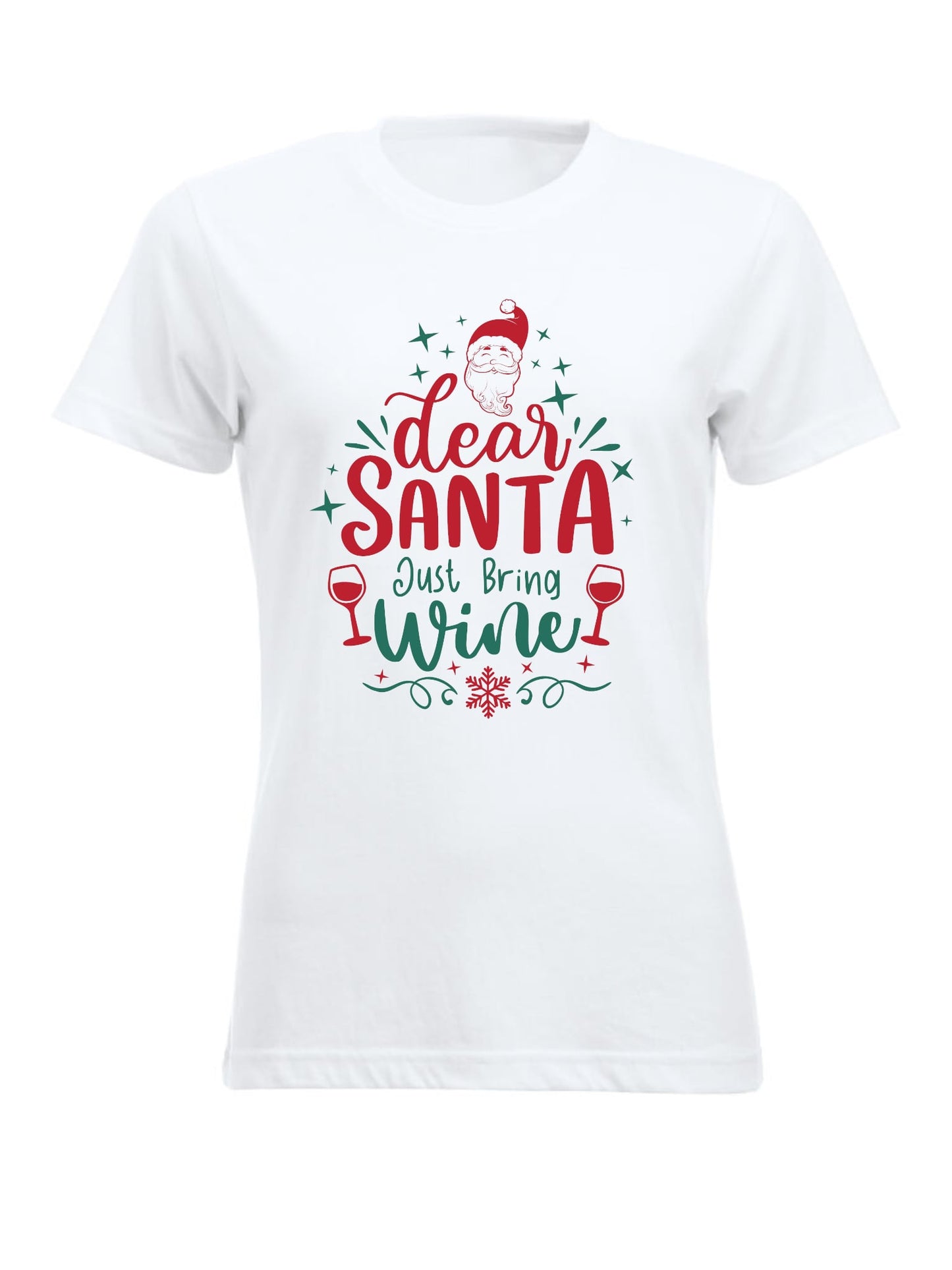 DEAR SANTA, JUST BRING WINE - T-SKJORTE - dame
