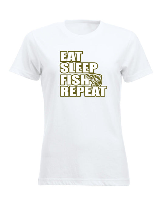 EAT, SLEEP, FISH, REPEAT - T-SKJORTE - dame