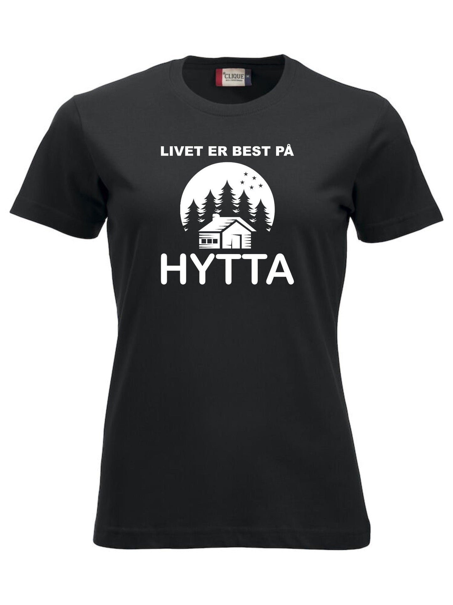 Livet er best på hytta sort t-skjorte dame
