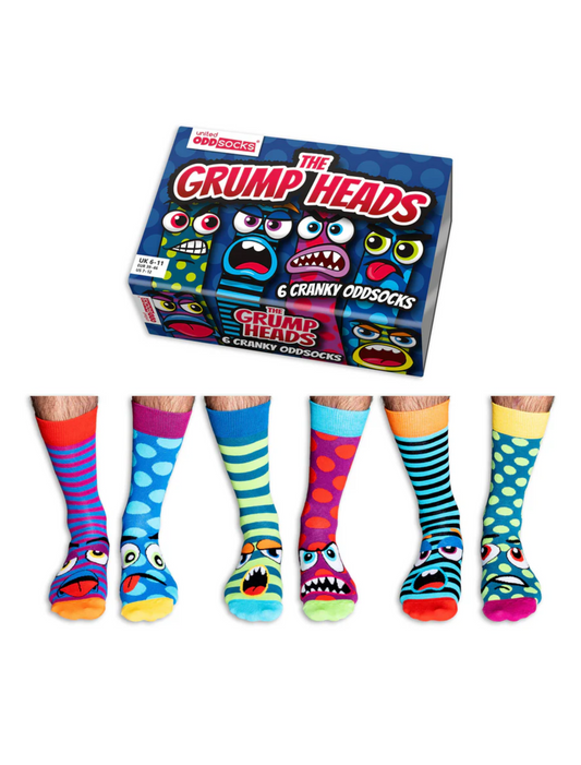 THE GRUMP HEADS | Gavesett med 6 Ulike Sokker – United Oddsocks