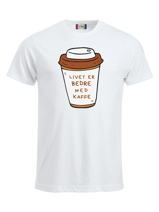 LIVET ER BEST MED KAFFE - T-SKJORTE - unisex