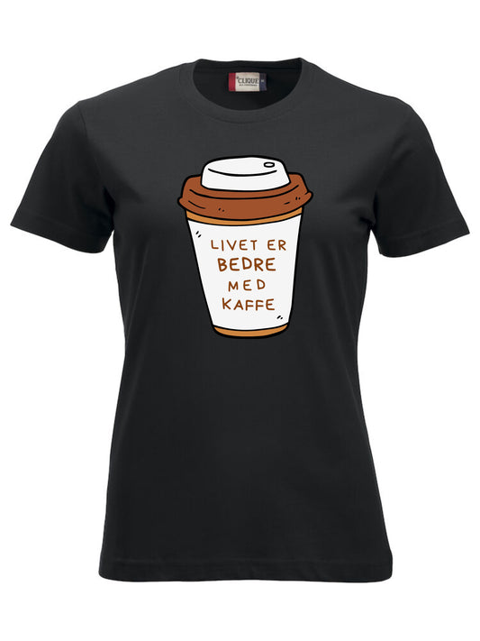 LIVET ER BEST MED KAFFE - T-SKJORTE - dame