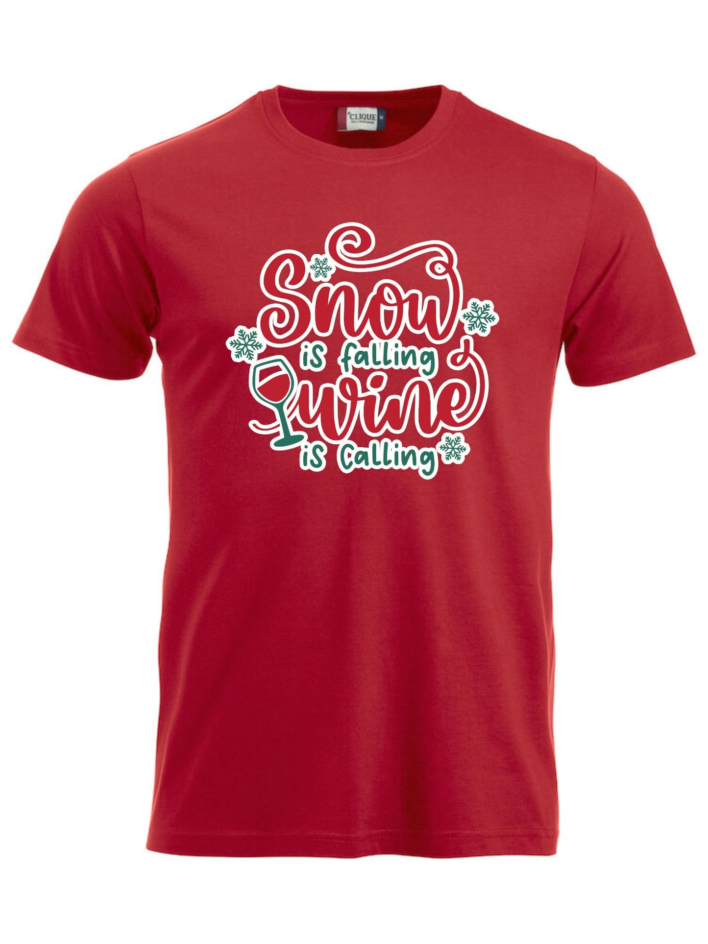 SNOW IS FALLING, WINE IS CALLING - T-SKJORTE-unisex