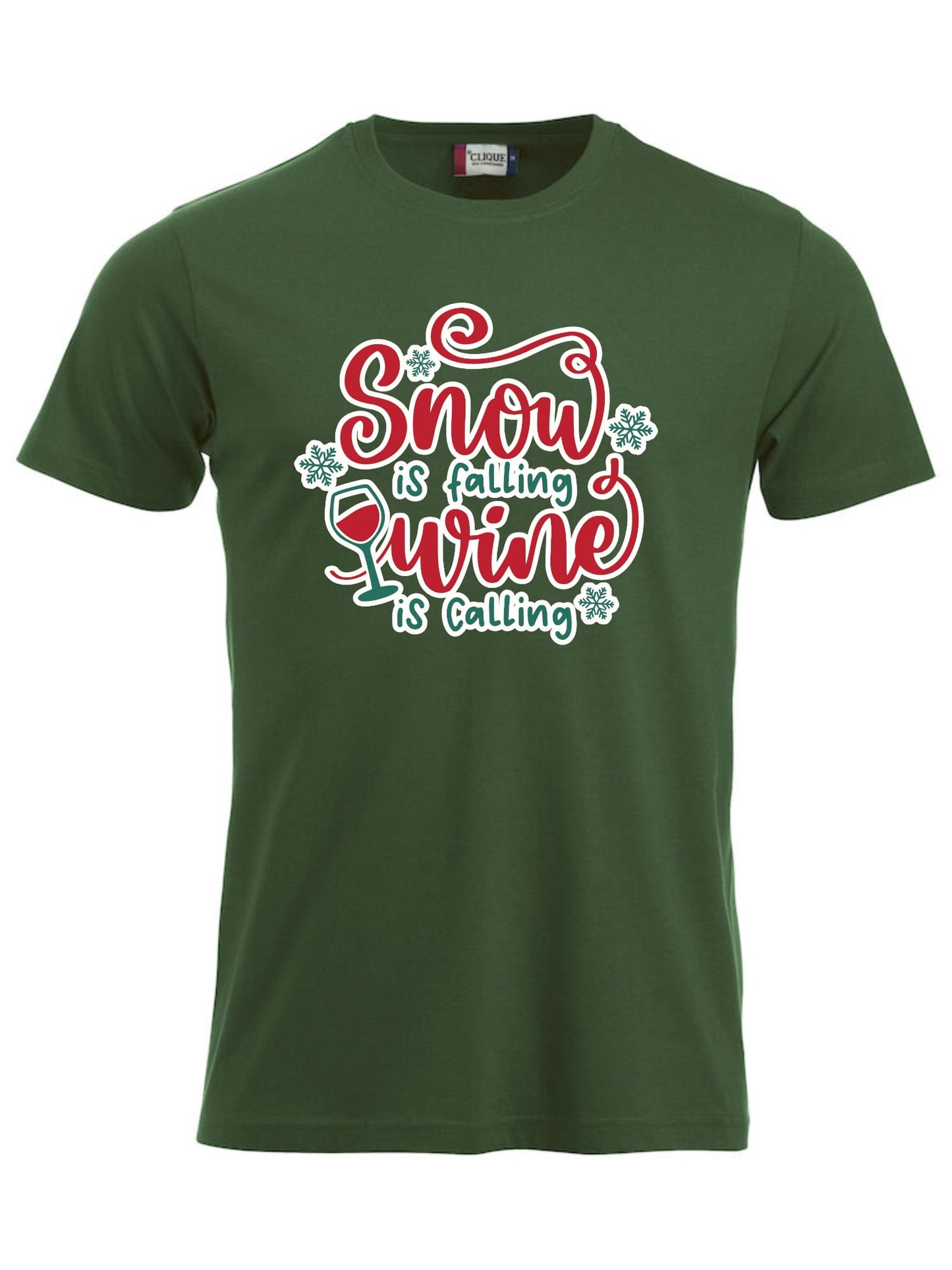 SNOW IS FALLING, WINE IS CALLING - T-SKJORTE-unisex