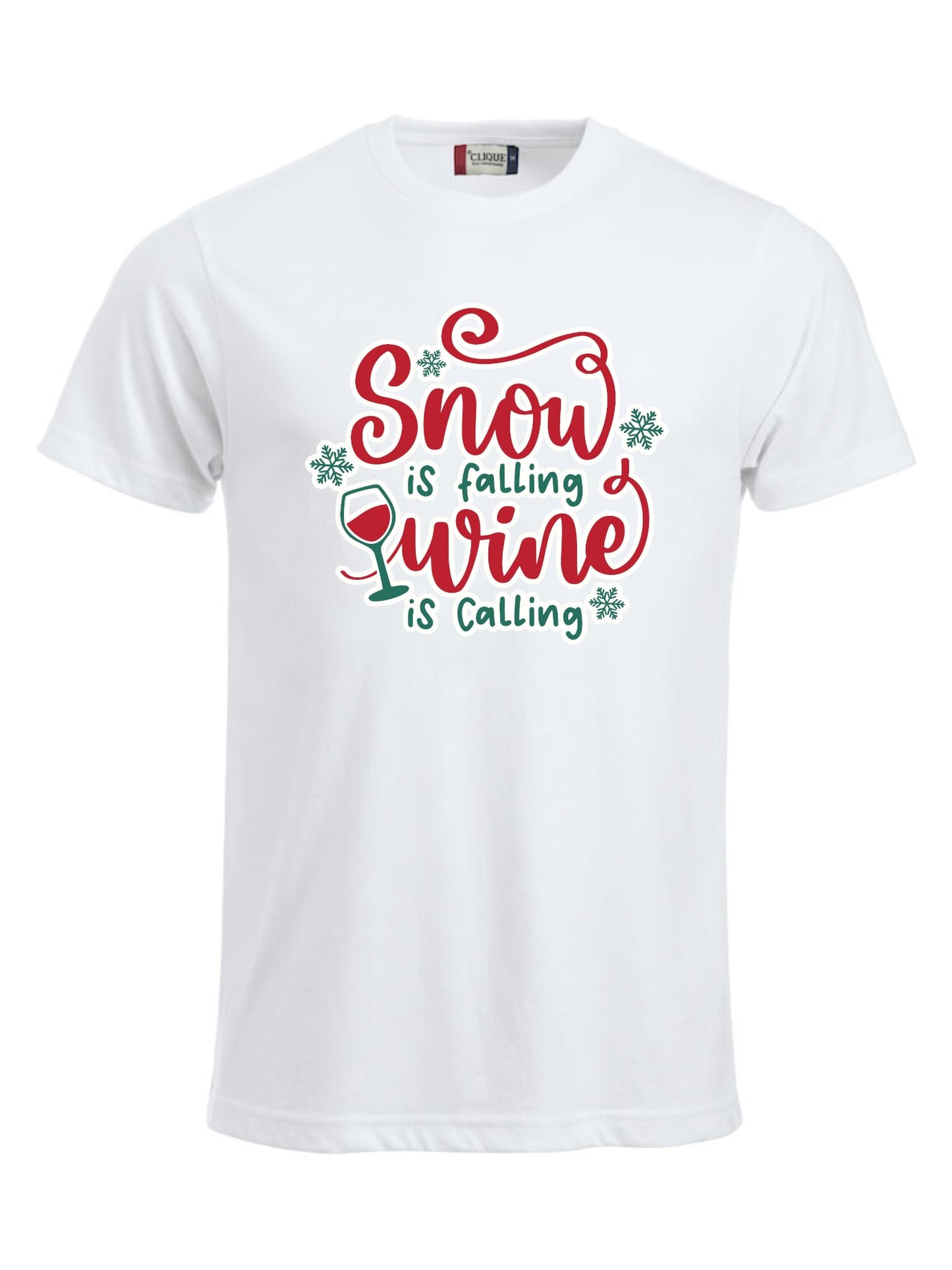 SNOW IS FALLING, WINE IS CALLING - T-SKJORTE-unisex