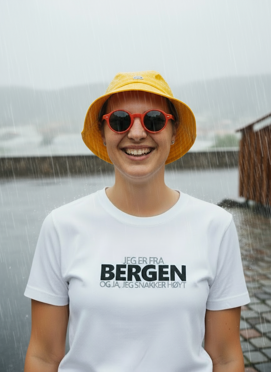 JEG ER FRA BERGEN (OG JA, JEG SNAKKER HØYT) - T-SKJORTE - dame