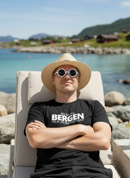 JEG ER FRA BERGEN (OG JA, JEG SNAKKER HØYT)- T-SKJORTE-unisex